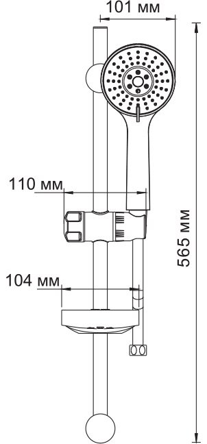 Душевой комплект Смеситель для душа Wasserkraft Dill 6102 + Гарнитур A005
