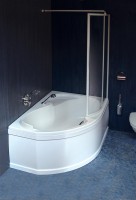Акриловая ванна Ravak Rosa I R 160x105 см, угловая, правая, встраиваемая, белая, асимметричная, на ножках