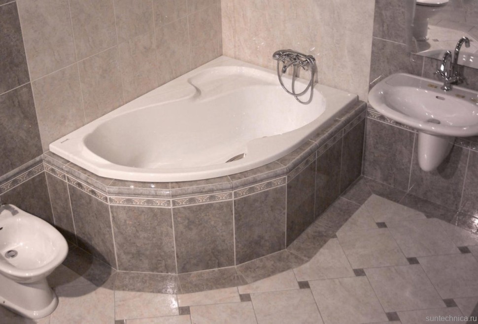 Акриловая ванна Ravak Rosa I R 160x105 см, угловая, правая, встраиваемая, белая, асимметричная, на ножках