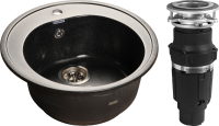 Комплект Мойка GranFest Rondo GF-R510 черная + Измельчитель Bone Crusher BC 610-AS