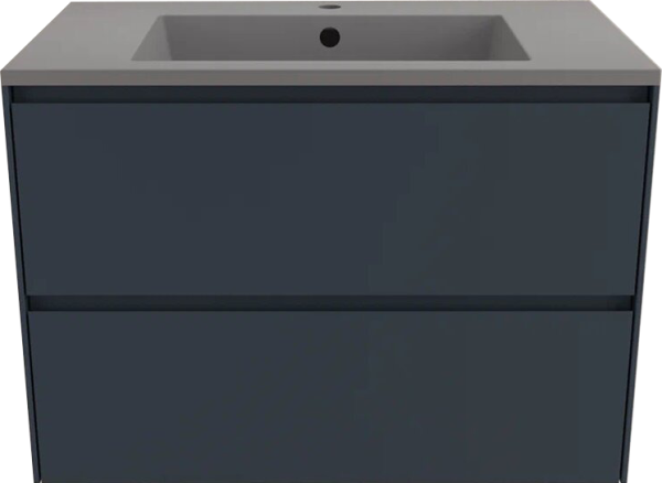 Тумба с раковиной Style Line Лима 80 см подвесная LINE 80 2 ящика PLUS Графит ЭМАЛЬ, раковина серый шелк