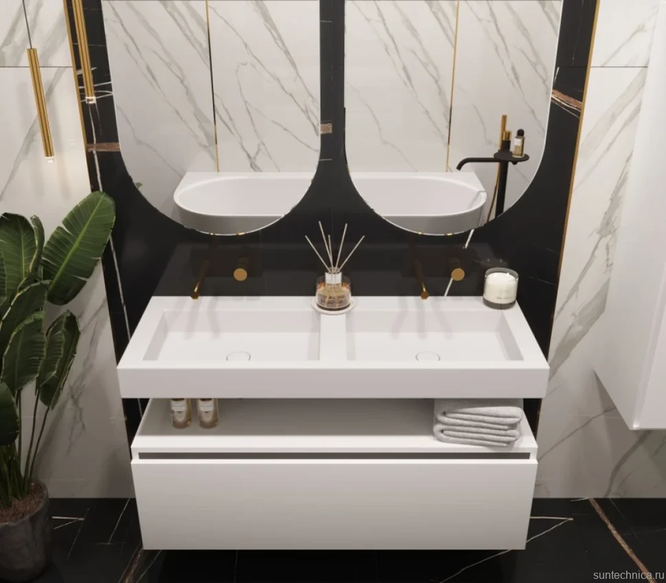 Раковина Armadi Art Flat ST 120 с кронштейнами