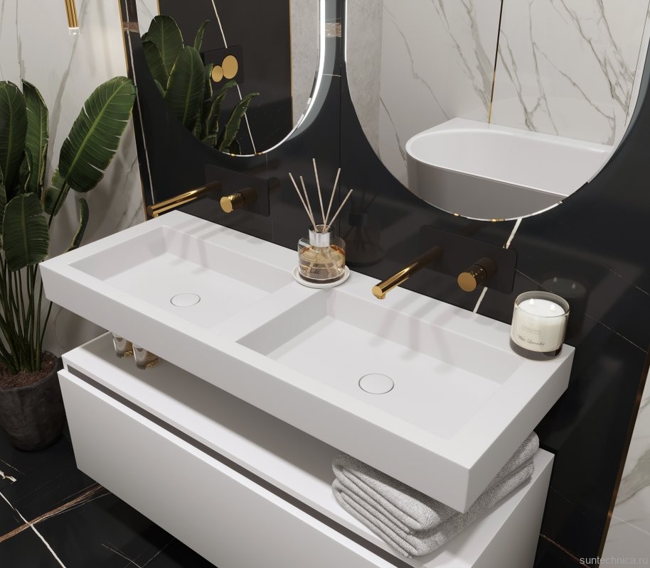 Раковина Armadi Art Flat ST 120 с кронштейнами