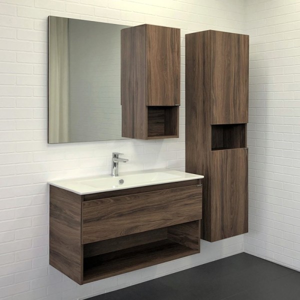 Мебель для ванной комнаты Comforty Бордо 90 дуб темно-коричневый