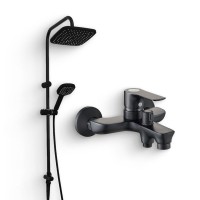 Душевой комплект Смеситель Orange Aristo M19-100b + Стойка OW04b