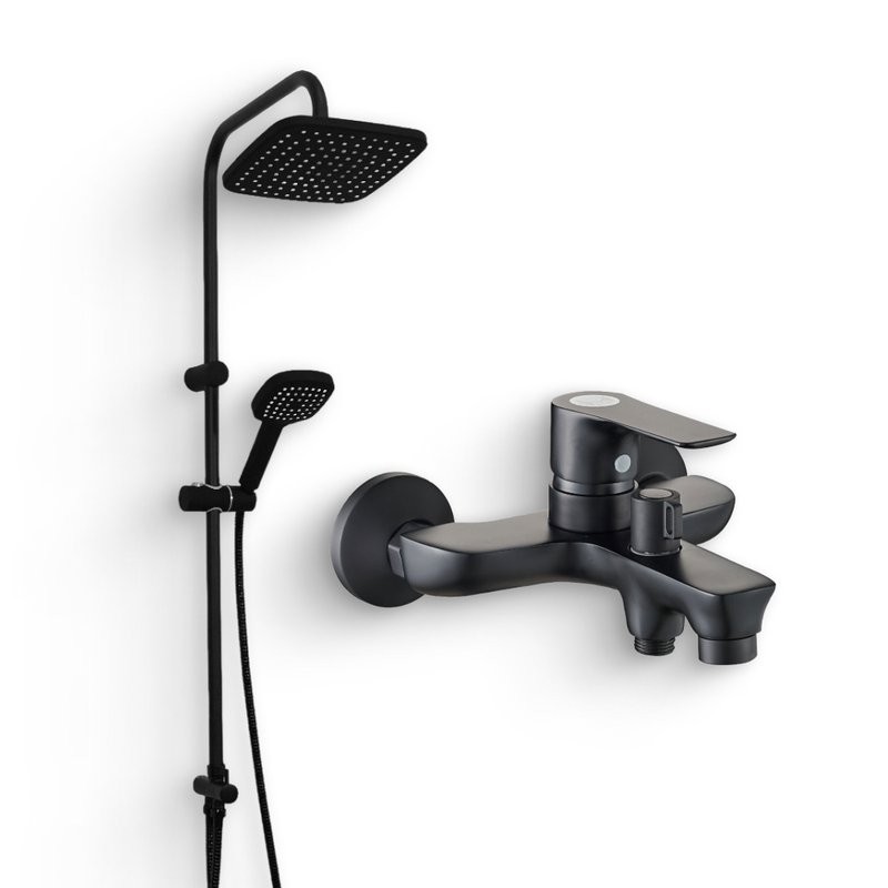 Душевой комплект Смеситель Orange Aristo M19-100b + Стойка OW04b