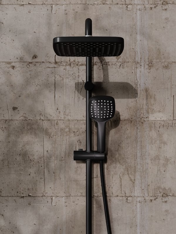 Душевой комплект Смеситель Orange Aristo M19-100b + Стойка OW04b