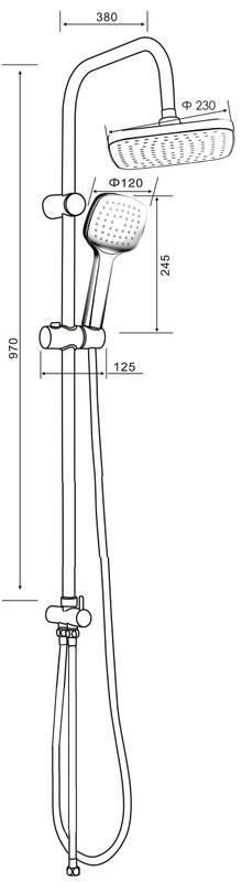 Душевой комплект Смеситель Orange Aristo M19-100b + Стойка OW04b