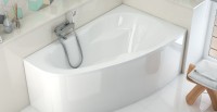 Акриловая ванна Excellent Newa R 160x95 см, угловая, правая, пристенная, белая, асимметричная, с каркасом, с сиденьем