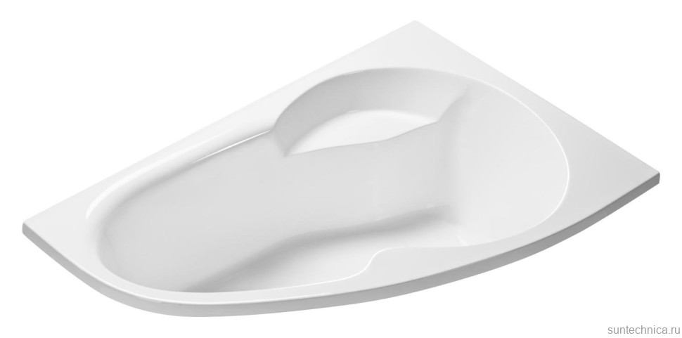 Акриловая ванна Excellent Newa R 160x95 см, угловая, правая, пристенная, белая, асимметричная, с каркасом, с сиденьем