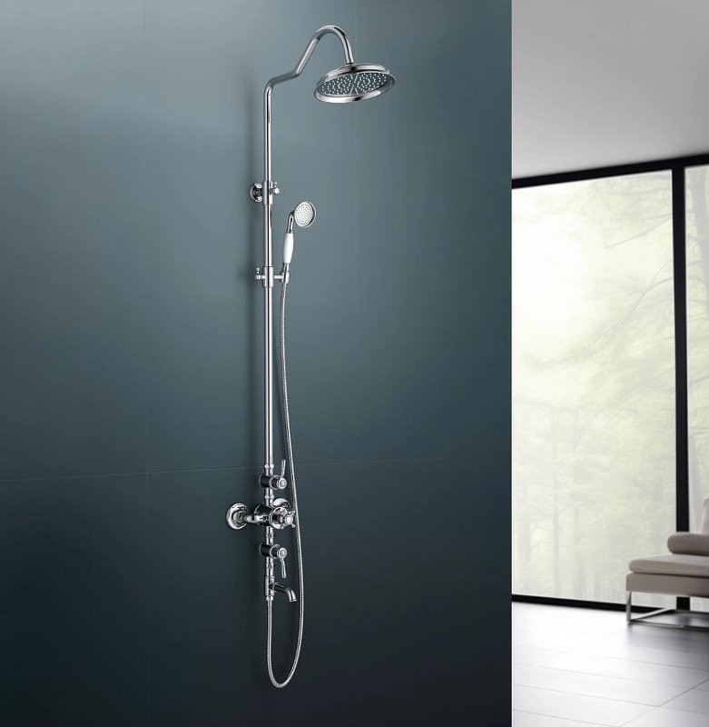 Душевая стойка AQUATEK Классик AQ2543CR с термостатом, хром