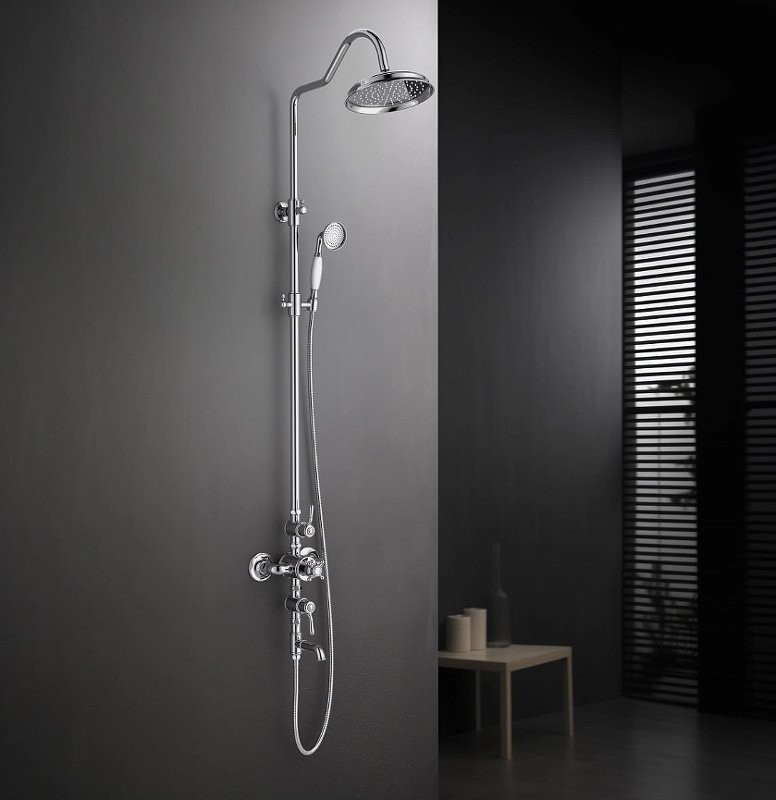 Душевая стойка AQUATEK Классик AQ2543CR с термостатом, хром