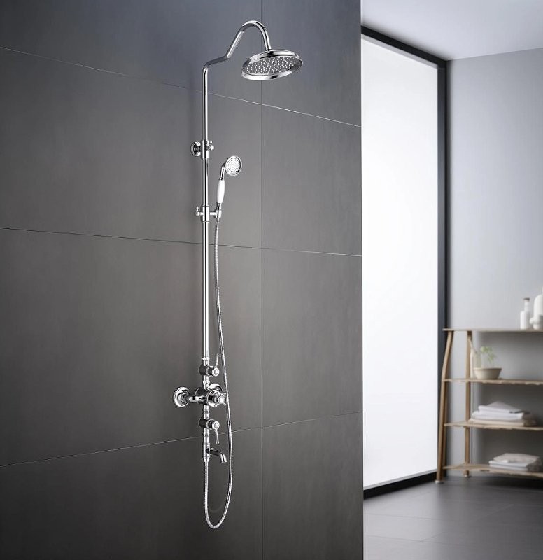 Душевая стойка AQUATEK Классик AQ2543CR с термостатом, хром