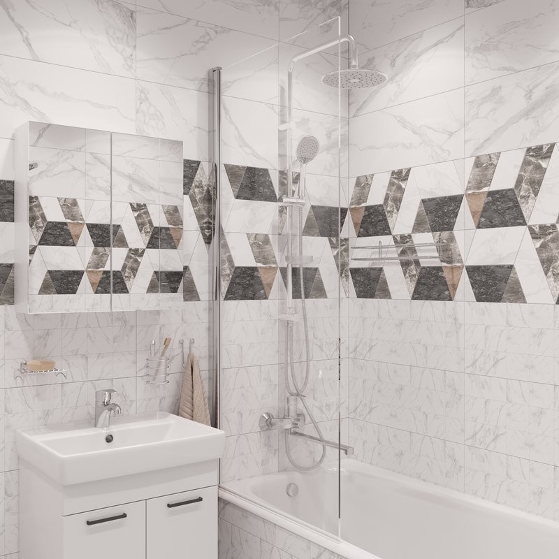 Шторка на ванну DIWO Коломна 4GW007 распашная, 80x150