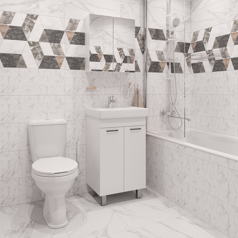 Шторка на ванну DIWO Коломна 4GW007 распашная, 80x150