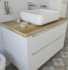 Мебель для ванной STWORKI Берген 100 белая со светлой столешницей, раковина Soul 1