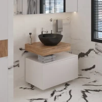 Мебель для ванной комнаты VitrA Ольборг 80: столешница 60, без отверстий, дуб французский +  тумба 80