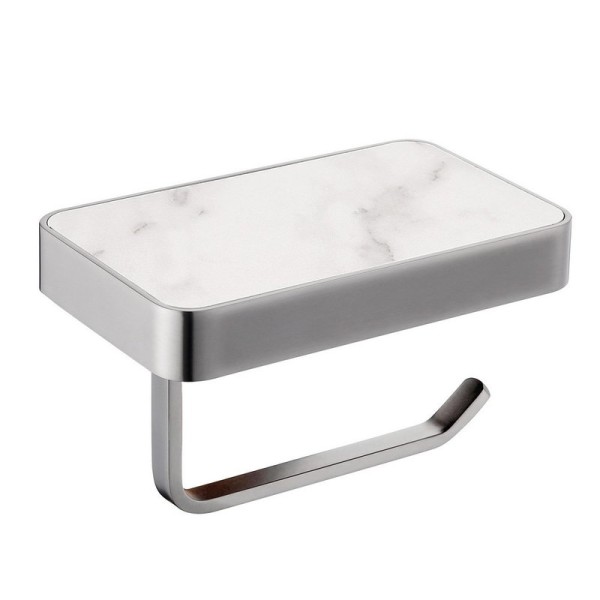 Держатель для туалетной бумаги Abber Westen AA1730SP с полкой для телефона, сатин