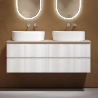 Тумба с раковиной Sancos Snob T 140 bianco, столешница бежевая TT140A2, раковина CN6075