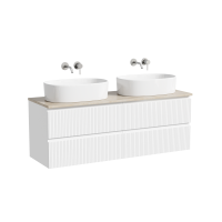 Тумба с раковиной Sancos Snob T 140 bianco, столешница бежевая TT140A2, раковина CN6075