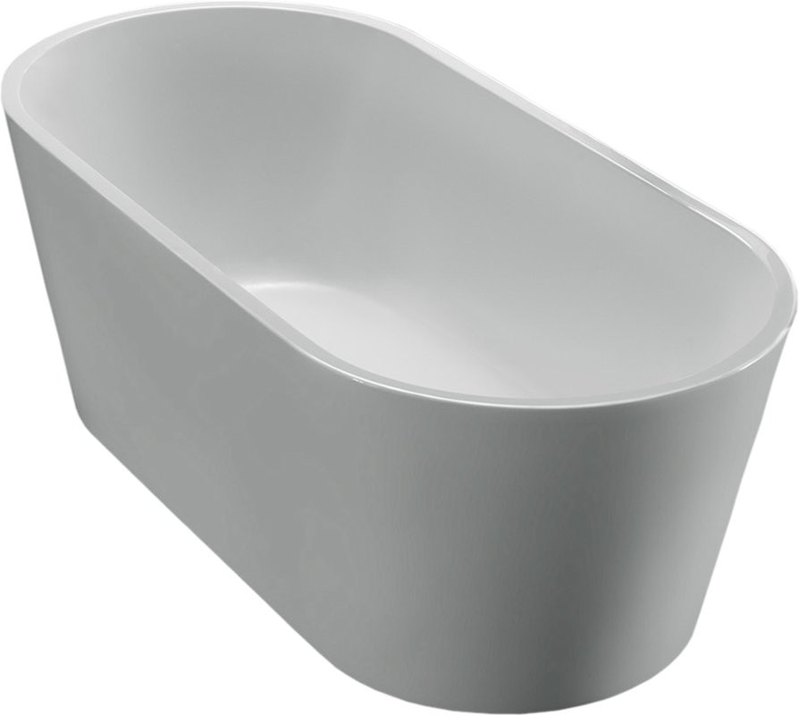 Акриловая ванна BelBagno BB71-1700 170x80 см, отдельностоящая, белая, овальная, с каркасом, со сливом-переливом