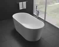 Акриловая ванна BelBagno BB71-1700 170x80 см, отдельностоящая, белая, овальная, с каркасом, со сливом-переливом