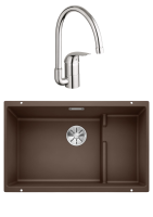 Комплект Мойка Blanco Subline 700-U Level кофе + Смеситель Grohe Euroeco