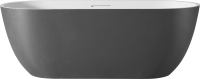 Ванна из искусственного камня AltroBagno Bruna 090205 170x75 см, отдельностоящая, овальная, на ножках, с донным клапаном, с подголовником