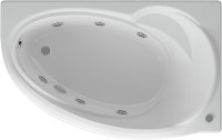 Акриловая ванна AQUATEK Бетта BET170-0000011 R 170x95 см, угловая, правая, пристенная, с гидромассажем, белая, асимметричная, с каркасом, с экраном, со сливом-переливом