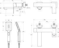Смеситель для ванны с душем Cezares Slider SLIDER-VD-NOP матовый черный