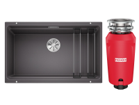 Комплект Мойка Blanco Etagon 700-U темная скала + Измельчитель Franke