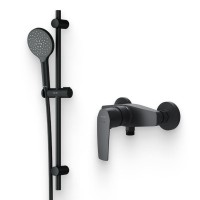 Душевой комплект Смеситель для душа AM.PM Gem F90A20022 черный + Гарнитур Like F0180022 черный