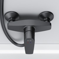 Душевой комплект Смеситель для душа AM.PM Gem F90A20022 черный + Гарнитур Like F0180022 черный