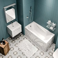 Акриловая ванна 1MarKa Classic 120x70 см, пристенная, белая, на ножках