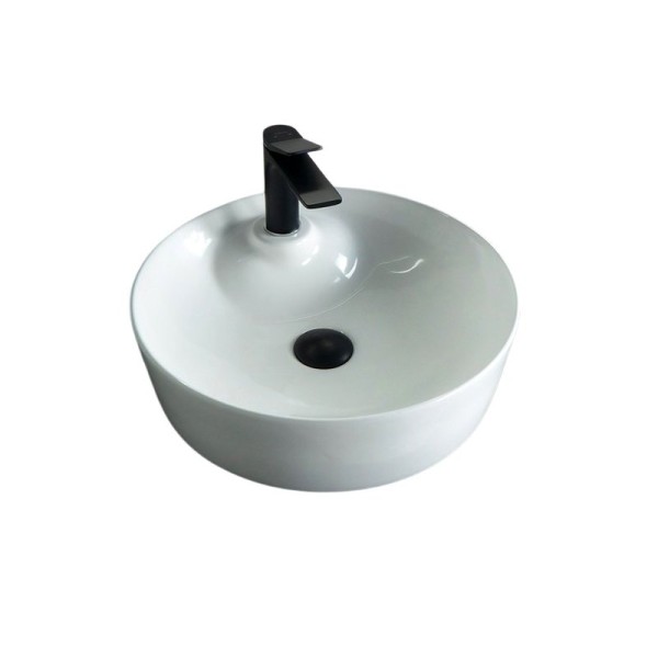 Накладная раковина GID Esfera D1306 44 глянцевая белая, круглая, фаянс, с 1 отверстием под смеситель