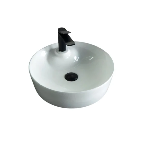 Накладная раковина GID Esfera D1306 44 глянцевая белая, круглая, фаянс, с 1 отверстием под смеситель