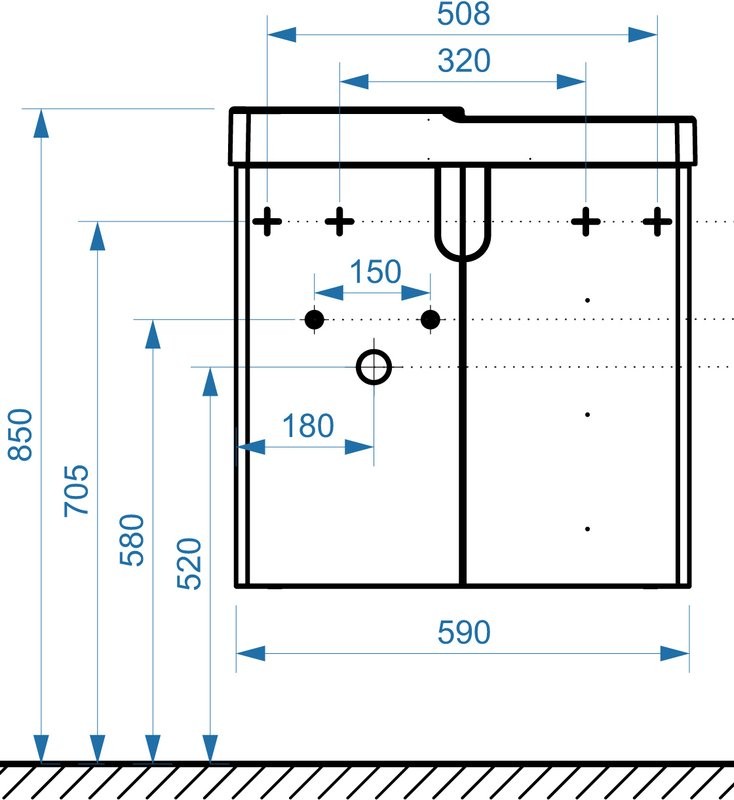 Тумба под раковину без столешницы Belux Даллас 60 подвесная, белая глянцевая