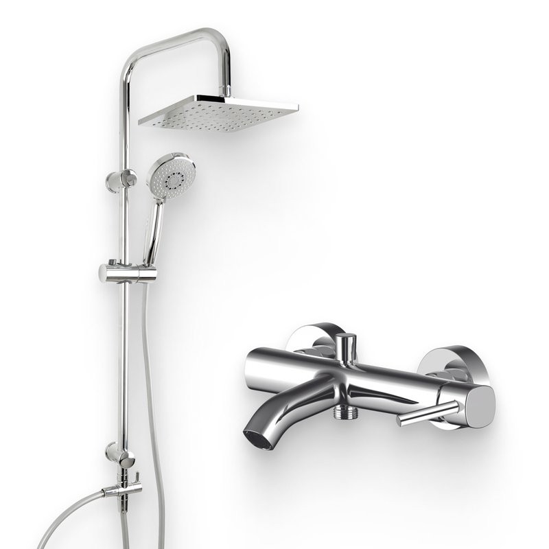 Душевой комплект Смеситель Aquanet Minima AF130-20C + Стойка Passion 212271