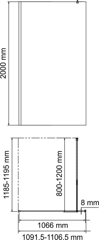 Душевая перегородка Wasserkraft Rossel 28W46 110 см, профиль хром