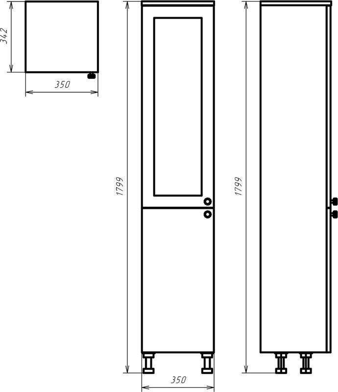 Шкаф пенал для ванной Misty Латте 35 L, бежевый