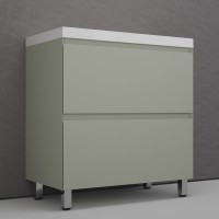 Тумба с раковиной Style Line Манхэттен 80 напольная, олива, раковина Andrea Classic 80