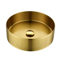 Накладная раковина AltroBagno Costoso 001005 OrSp 40 матовое золото, круглая, нержавеющая сталь