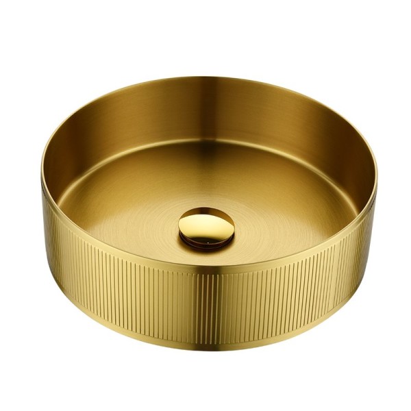 Накладная раковина AltroBagno Costoso 001005 OrSp 40 матовое золото, круглая, нержавеющая сталь