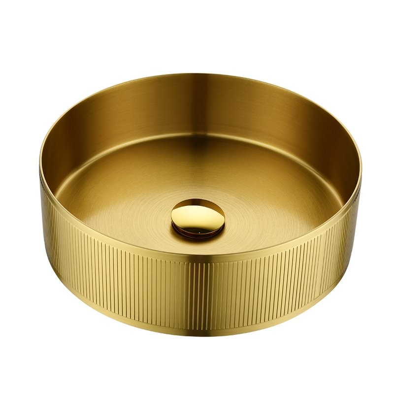 Накладная раковина AltroBagno Costoso 001005 OrSp 40 матовое золото, круглая, нержавеющая сталь