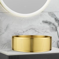 Накладная раковина AltroBagno Costoso 001005 OrSp 40 матовое золото, круглая, нержавеющая сталь