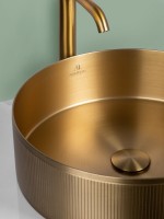 Накладная раковина AltroBagno Costoso 001005 OrSp 40 матовое золото, круглая, нержавеющая сталь