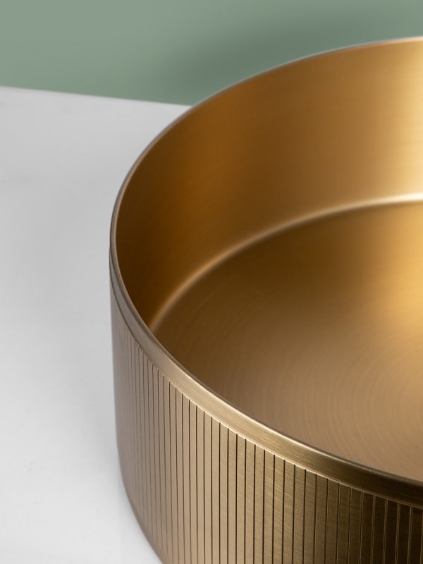 Накладная раковина AltroBagno Costoso 001005 OrSp 40 матовое золото, круглая, нержавеющая сталь