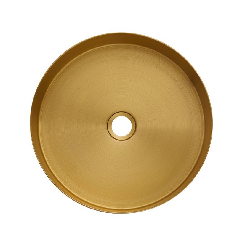 Накладная раковина AltroBagno Costoso 001005 OrSp 40 матовое золото, круглая, нержавеющая сталь