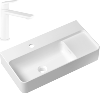 Комплект Накладная раковина Lavinia Boho Bathroom Sink Slim 33311011 + Смеситель Wellsee ICON! for life 182305000 матовый белый