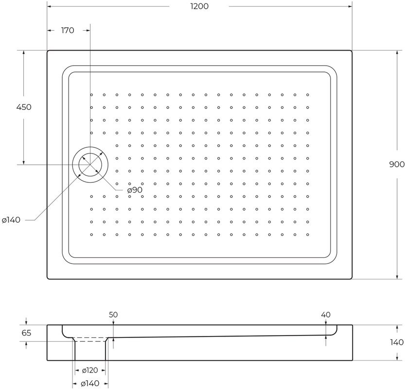 Поддон для душа BelBagno TRAY-BB-AH-120/90-15-W